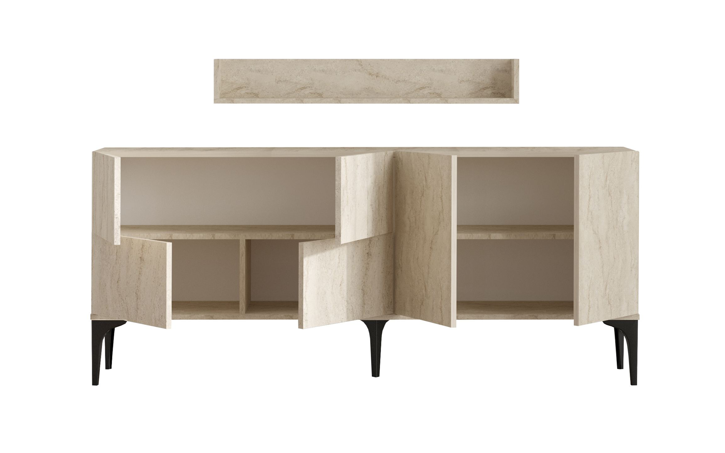 Comoda + etajera Stela, decor travertin  6